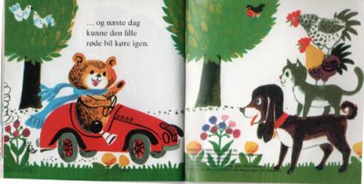画像3: ピクシー絵本　　Bamse og den lille rode bill （くまさんのあかいくるま）